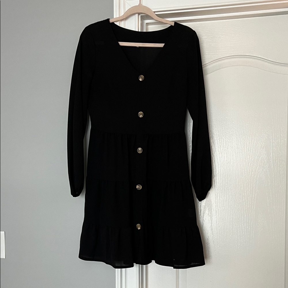 Black Button-Down Dress